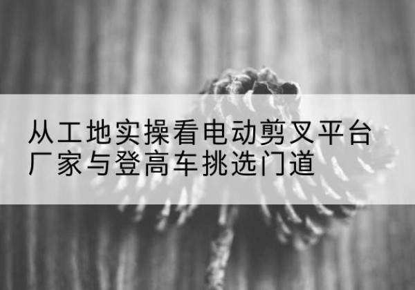 沙坪坝区电动剪叉升降平台厂家-从工地实操看电动剪叉平台厂家与登高车挑选门道